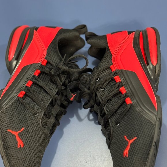 Puma Men's Size 9 Black and Red Training Sneakers- Used - Picture 6 of 10